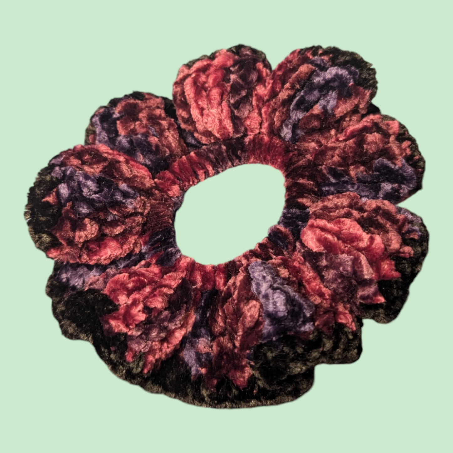 Crocheted Velvet Scrunchies