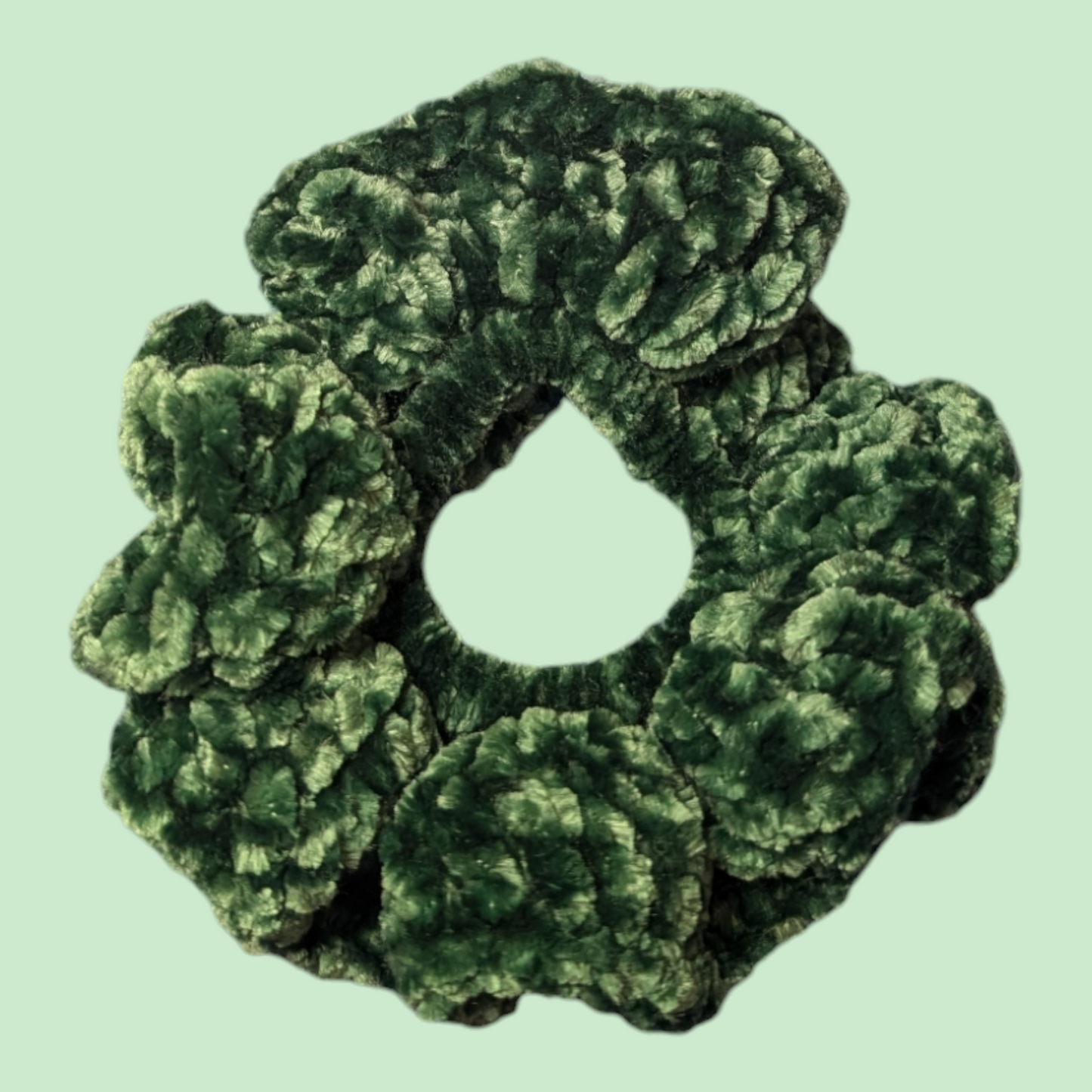 Crocheted Velvet Scrunchies